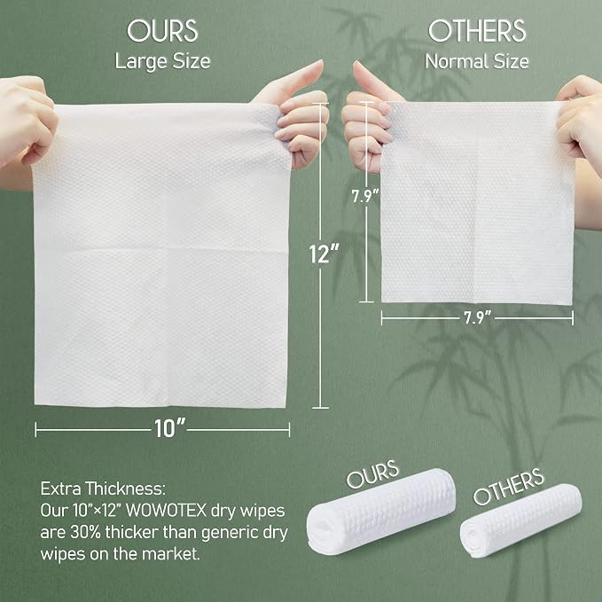 Bamboo Viscose Disposable Face Towel Biodegradable Large Dry Face Wipes 120 - Image 2