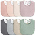 8-Pack Baby Muslin Bibs, Soft Cotton Drool Bibs by MairMore