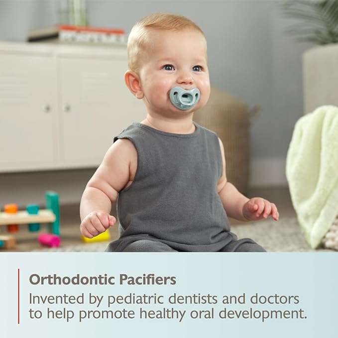 NUK 100% Silicone Comfy Orthodontic Pacifiers, 0-6 Months, Timeless Collection - Image 8