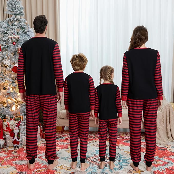 Awoscut Christmas Family Matching Pajamas Christmas Pjs Holiday Nightwear - Image 4