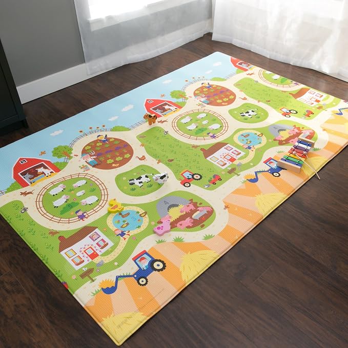Baby Care Play Mat 73’’ x 49’’ Original One-Piece Reversible Rollable - Image 2