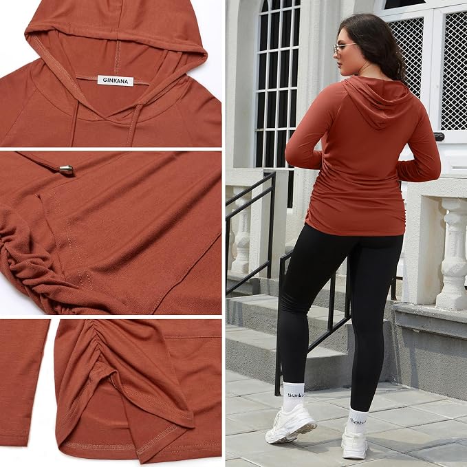 GINKANA Maternity Hoodie Long Sleeves Shirts Casual Maternity Top Pregnancy - Image 6