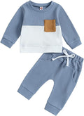 Kupretty Toddler Baby Boy Fall Winter Clothes Color Block Long Sleeve by Kupretty
