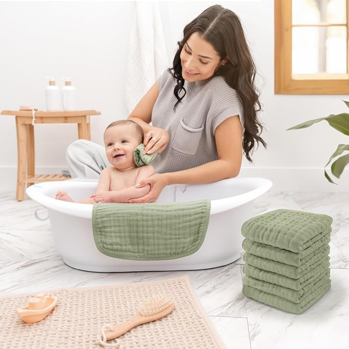 Comfy Cubs Muslin Baby Washcloths 10 Pack - Image 2