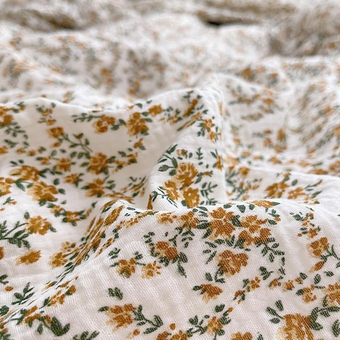 BuLuTu Soft Cotton Muslin Kids Toddler Pillowcases Hibiscus Flowers Pattern - Image 3