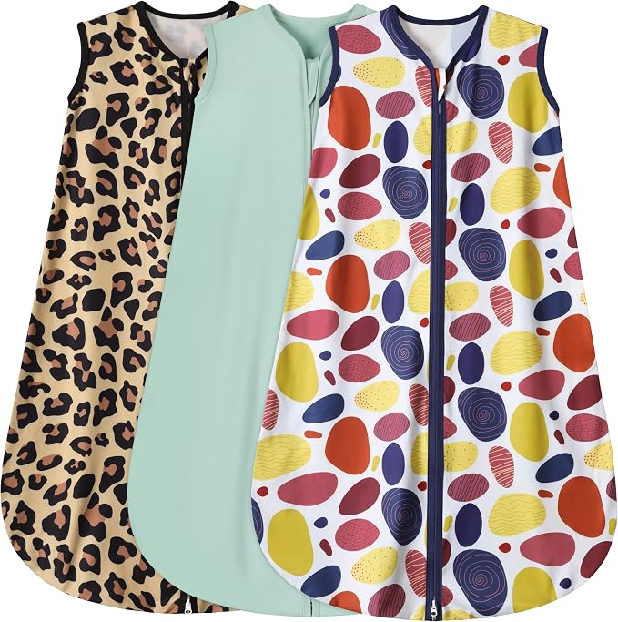 3 Pack Baby Sleep Sack 100% Rayon Cotton Baby Sleeping Bag 2-Way Zipper Toddler by BSTOPPT