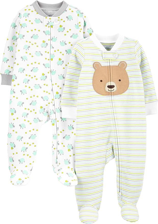 Simple Joys by Carter's Baby Neutral 2-Pack Cotton Footed Sleep and Play by SimpleJoysbyCarters