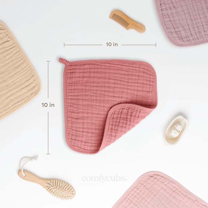 Comfy Cubs Muslin Baby Washcloths 6 Pack - Image 3