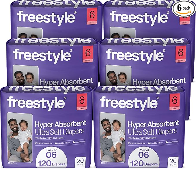 Freestyle BambooTek Diapers – Hyper Absorbent & Non-Toxic – Disposable Diapers by Freestyle