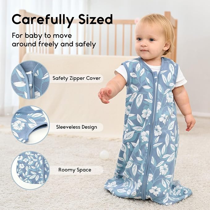 Yoofoss Baby Sleep Sack 6-12 Months 0.5 Tog Wearable Blanket - Image 3