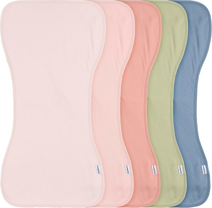 Gerber Baby Unisex Burp Cloths 5-Pack, Size 10.5" x 21" by Gerber