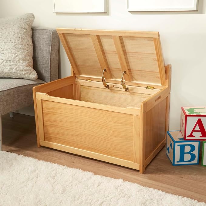 Melissa & Doug Toy Chest, Wooden Toy Storage Box - Image 7