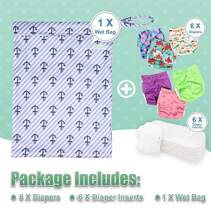 wegreeco Cloth Diapers 6 Pack - Image 6