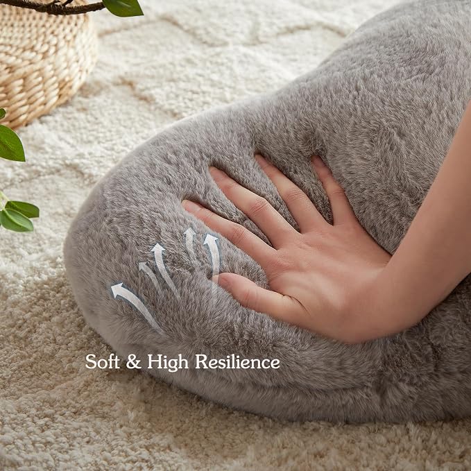 EastTree Heart Pillows, Love Throw Pillows Gifts, Ultra Soft Faux Rabbit Fur - Image 4