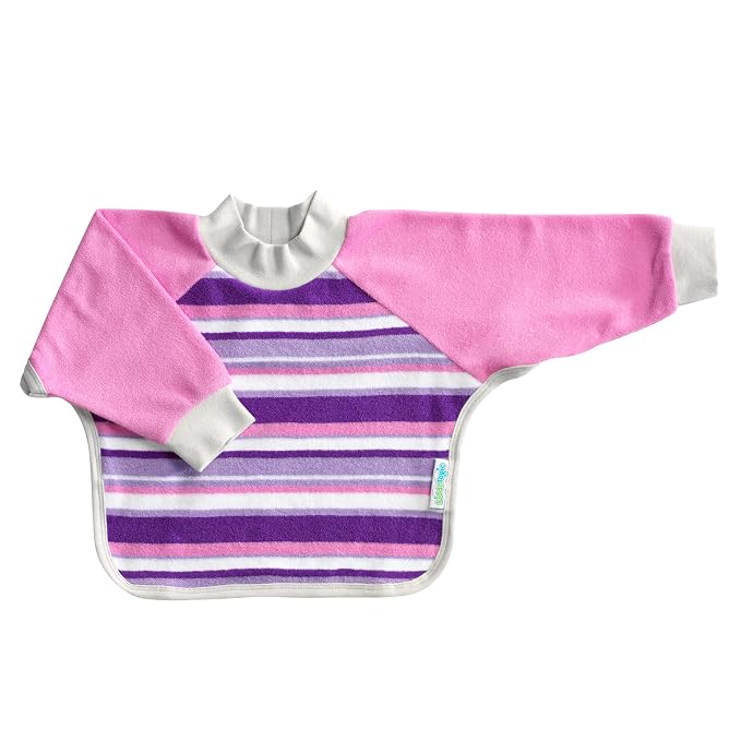 Kiddologic Bibit-all Baby Feeding Bib, Long Sleeves, Ribbed Cuffs and High by Unknown