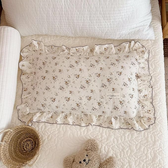 BuLuTu Floral Toddler Pillow Cases Cotton Muslin Cotton Pillowcases - Image 8