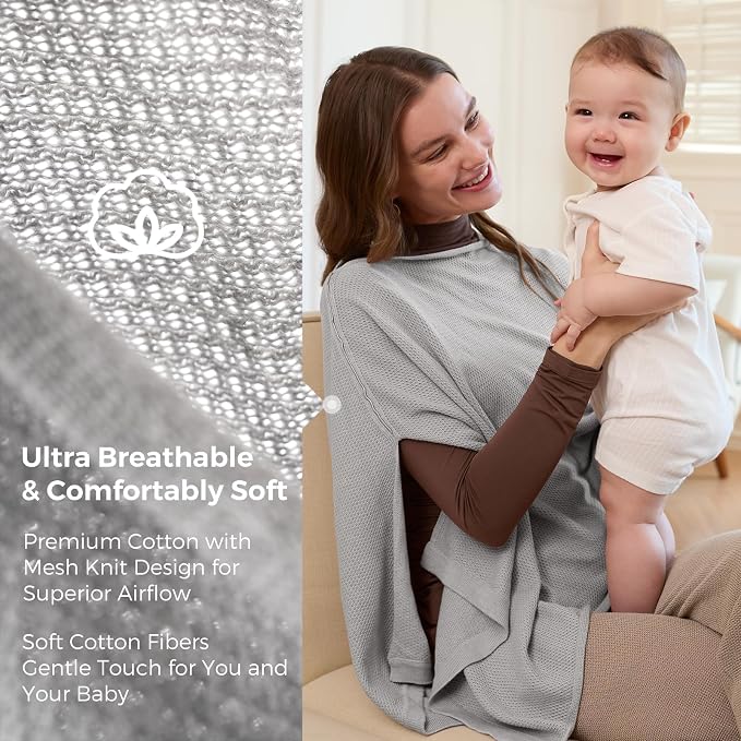Momcozy Nursing Cover for Breastfeeding, Soft Privacy Poncho, Portable Breast - Image 4