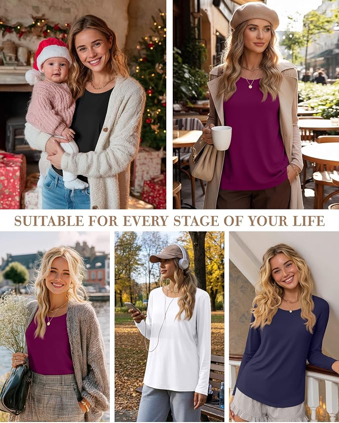 4 Pack Women's Cotton Nursing Tops, Breastfeeding Maternity - Image 5