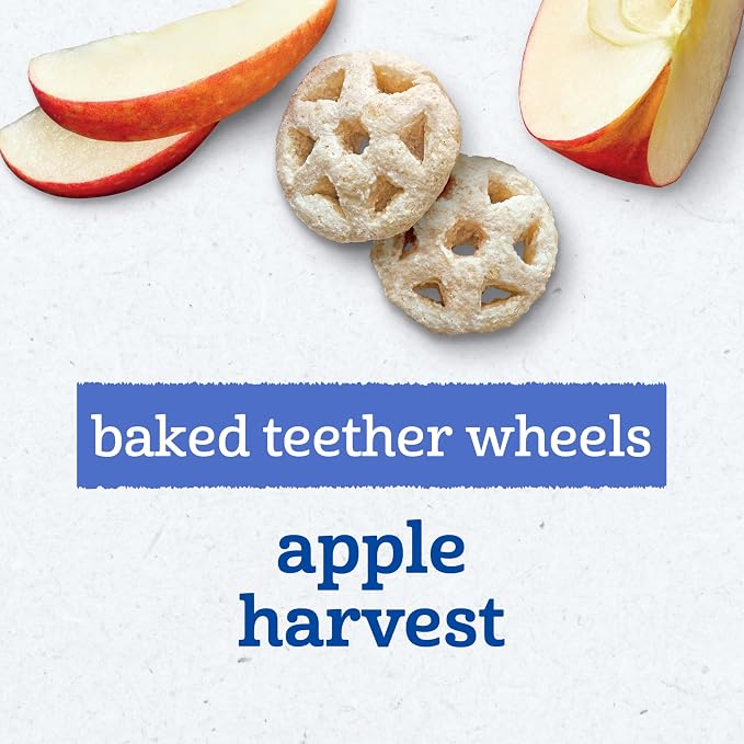 Gerber Baked Teether Wheels, Apple Harvest Crunchy Teether Snack, Baby Crackers - Image 3