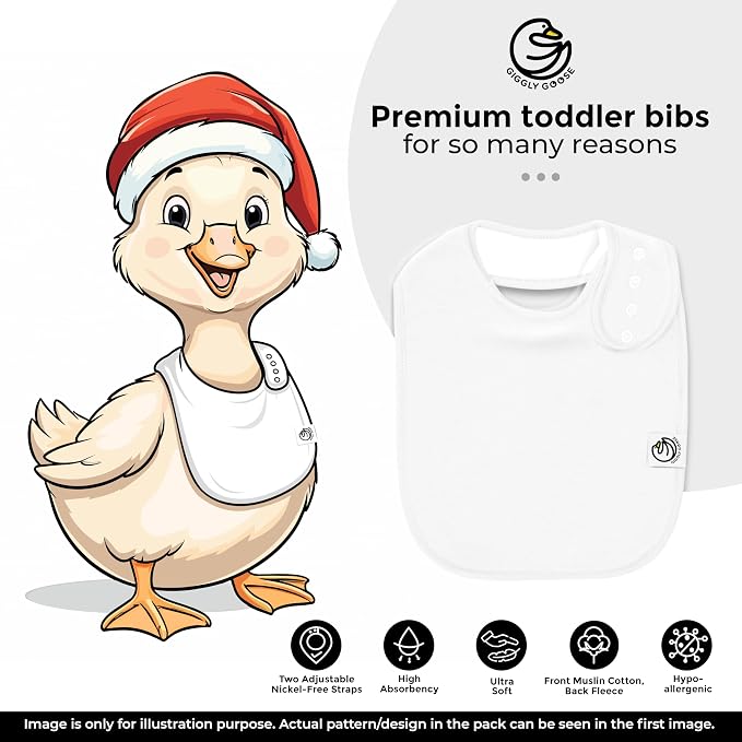 Premium Baby Bibs – 3 Pack for Boys & Girls | Natural Cotton, Super Absorbent - Image 2