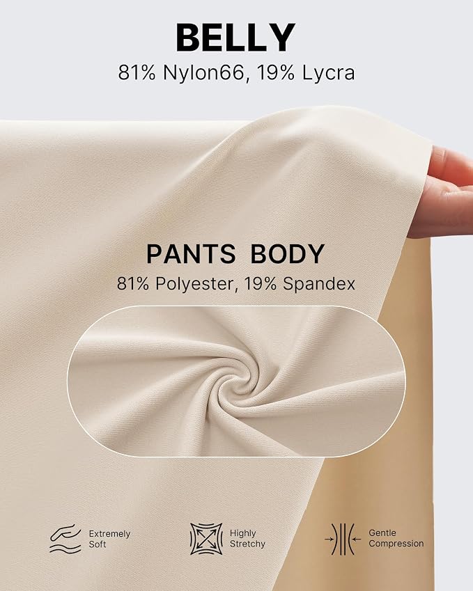 G4Free Maternity Pants Over The Belly Yoga Dress Work Pregnancy Pants Stretchy - Image 6