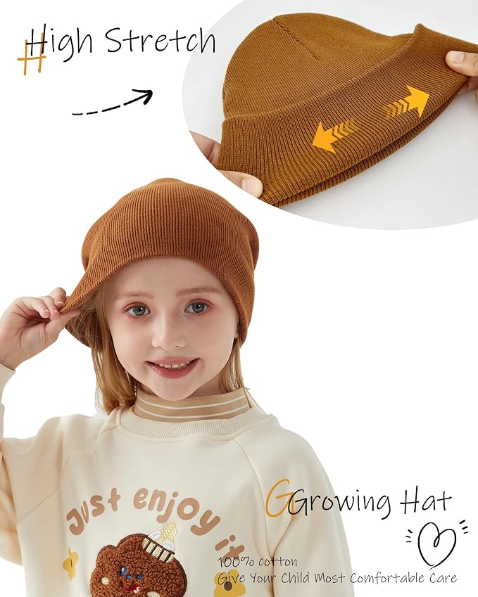 ROYBENS 100% Cotton Baby Beanie Cute Toddler Winter Hat Boys Girls Kids Soft - Image 3