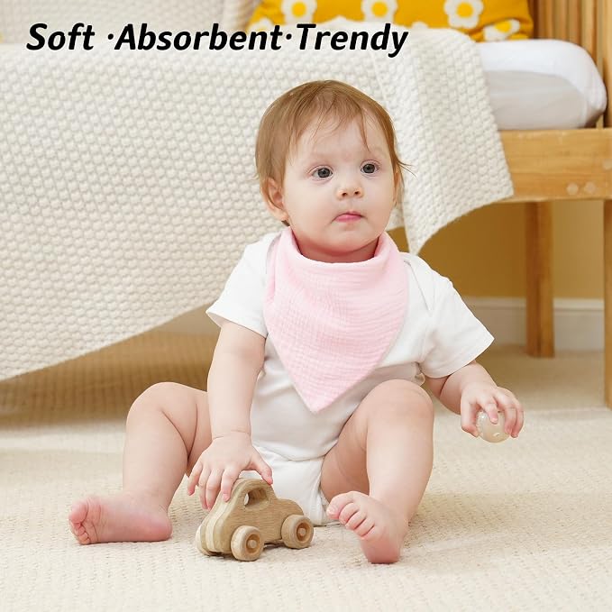 Muslin Baby Bibs Baby Drool Bandana Bibs - Image 8
