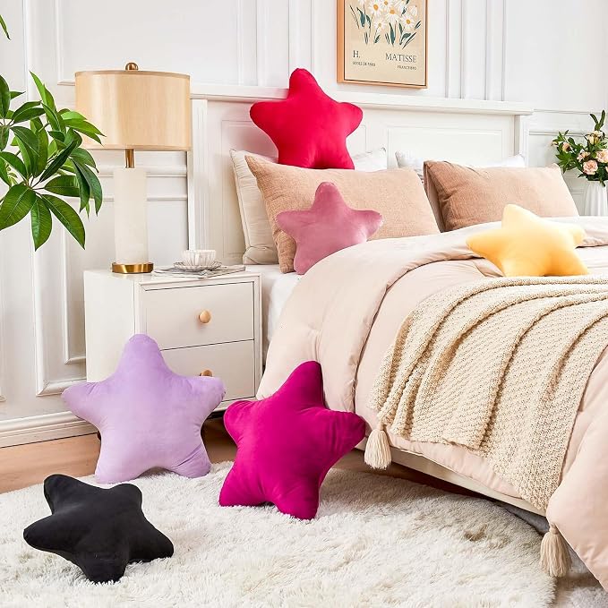 Lavender Star Throw Pillow, Cute Star Pillow Room Decor, Soft 14.9" Star Shaped - Image 5