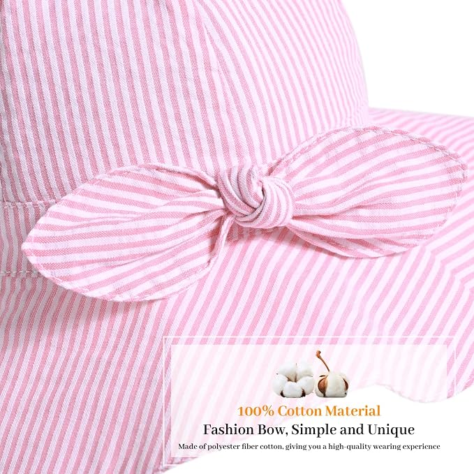Baby Girl Sun Hat with UPF 50+ Outdoor Adjustable Beach Hat with Wide Brim - Image 4