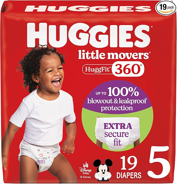Huggies Size 5 Baby Diapers, Little Movers HuggFit 360° Baby Diapers by Huggies%C2%AE