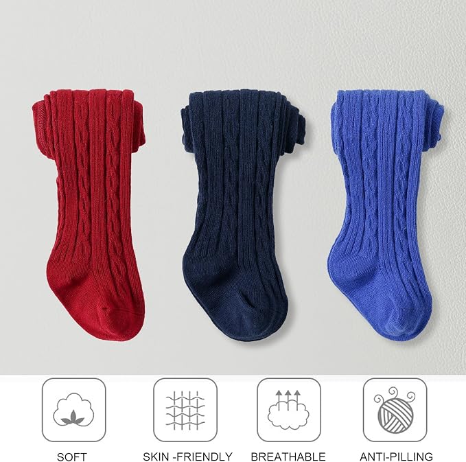 EPEIUS Baby Girl Tights Thick Cable Knit Leggings Stockings Cotton Pantyhose - Image 2