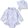 Infant Baby Girl Swimsuit One-Piece Long Sleeve Rash Guard by YOUNGERTREE