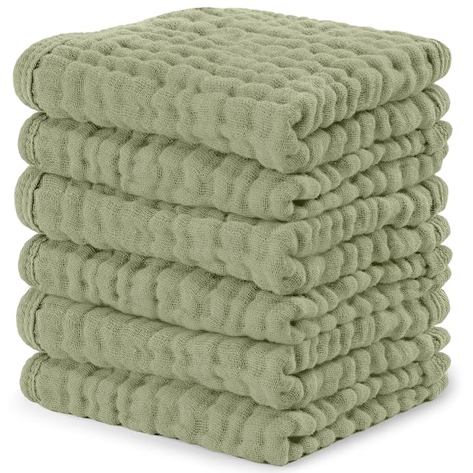 Comfy Cubs Muslin Baby Washcloths 6 Pack by ComfyCubs
