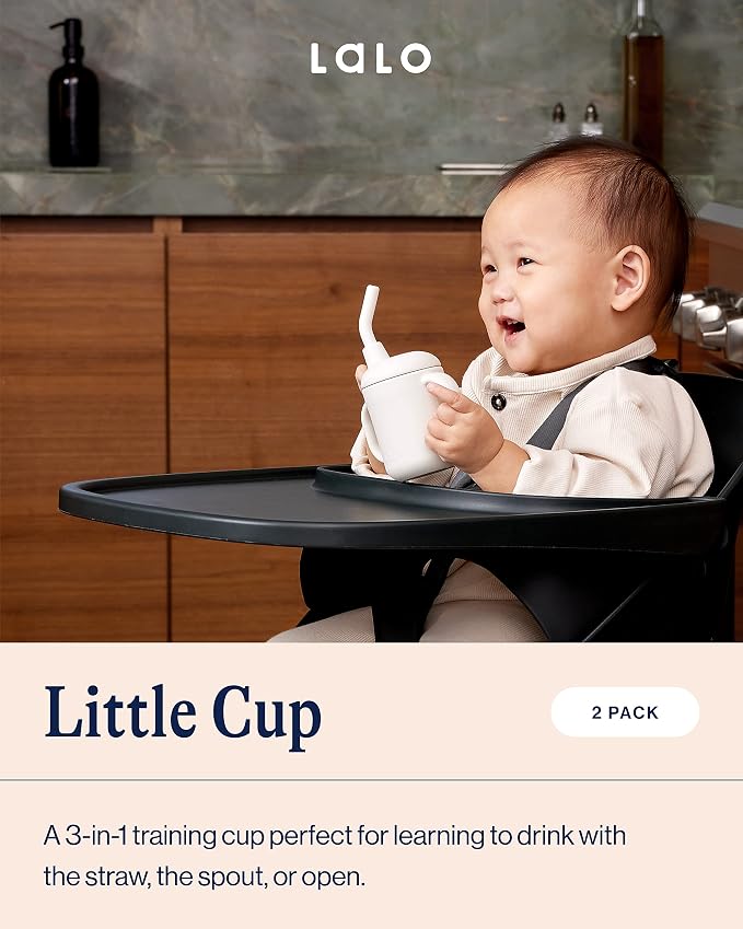 Lalo Little Cup 2-Pack, Non-Toxic Silicone Straw Cup - Image 2