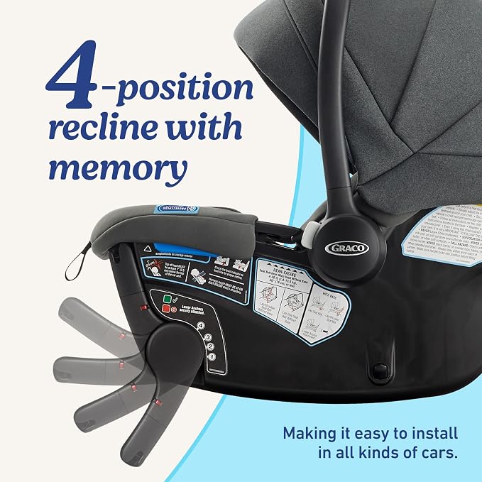 Graco Gomax Infant Car Seat, Lightweight, Reclining Rear Facing Car Seat - Image 4