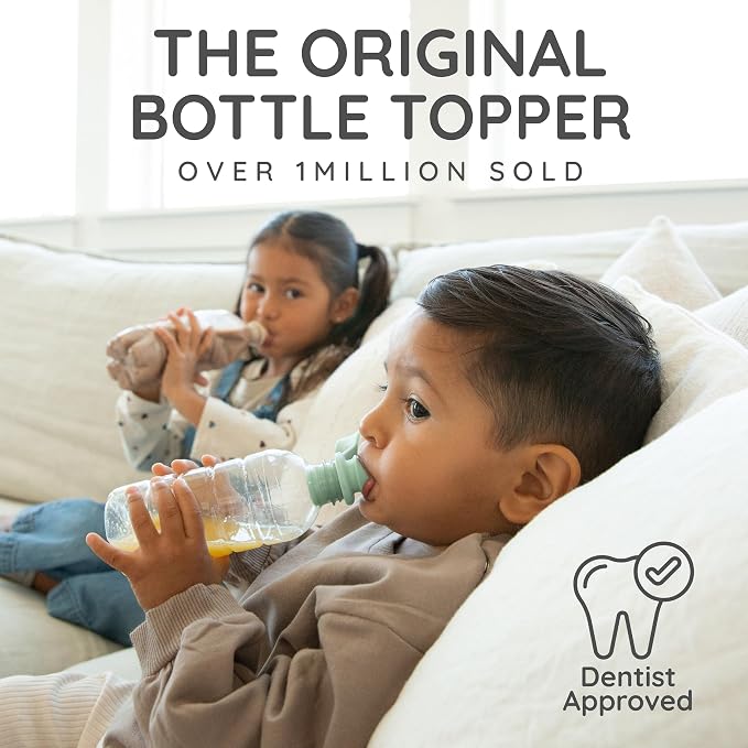 Original Water Bottle Topper for Toddlers – 100% Silicone Sippy Top Spout - Image 3