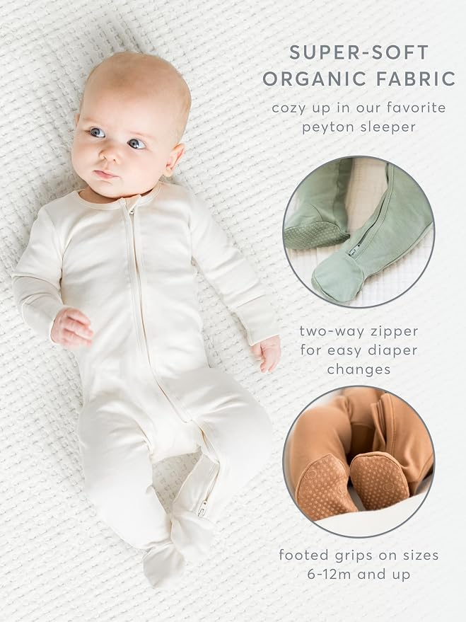Colored Organics Baby Zip-Up Footed Sleeper - Image 3