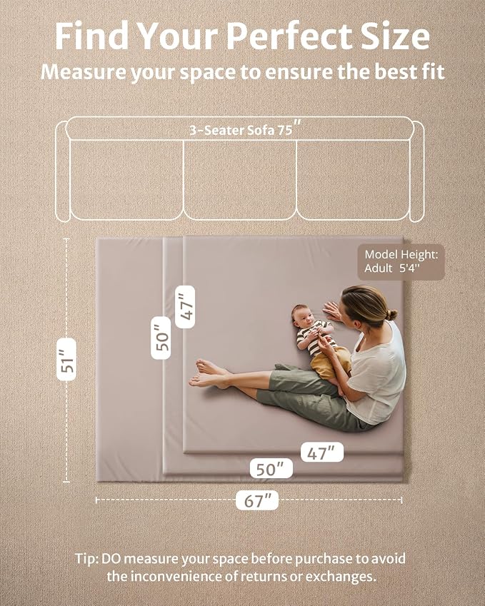 Blissful Diary Vegan Leather Baby Play Mat, Waterproof and Wipe-Clean - Image 3
