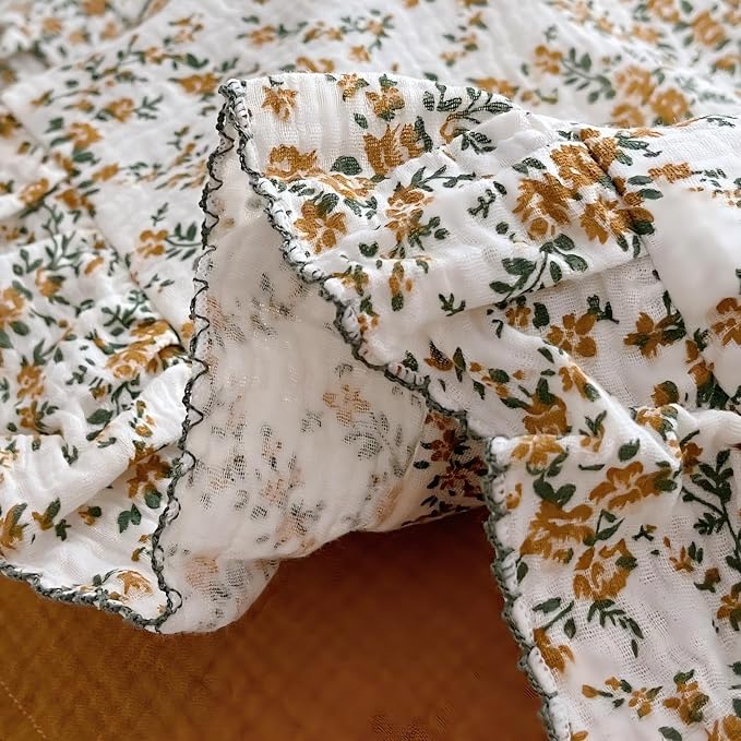 BuLuTu Soft Cotton Muslin Kids Toddler Pillowcases Hibiscus Flowers Pattern - Image 4