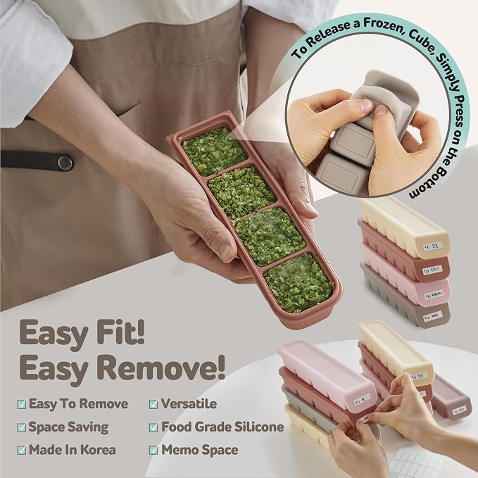 Silicone Freezer Trays with Lid, 1.7oz 4 Section - Image 5