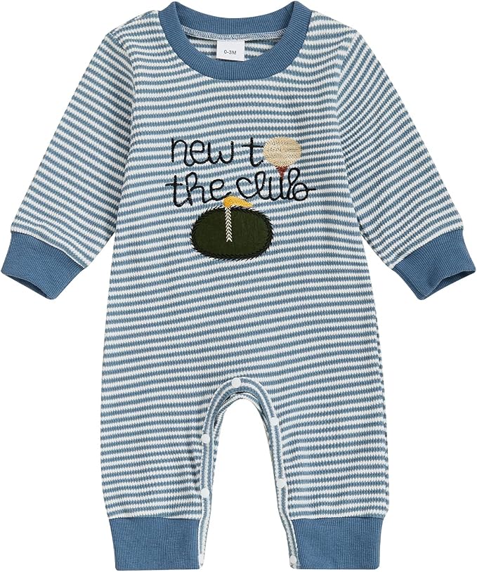SAYOO Infant Baby Boy Girl Golf Outfit New to The Golf Club Embroidery Romper by SAYOO-Alljustforkids