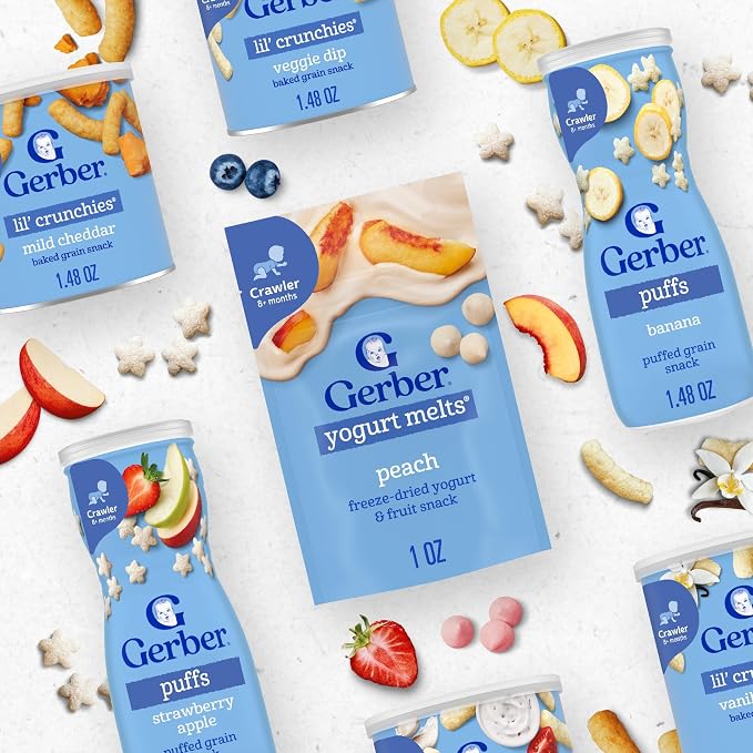 Gerber Stage 3 Baby Food Snacks, Strawberry Yogurt Melts, Freeze Dried Yogurt - Image 7