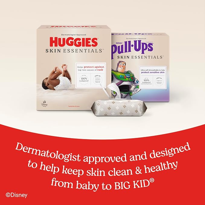 Huggies Skin Essentials Baby Wipes, Hypoallergenic, 99% Water, 10 Flip Top Packs - Image 8