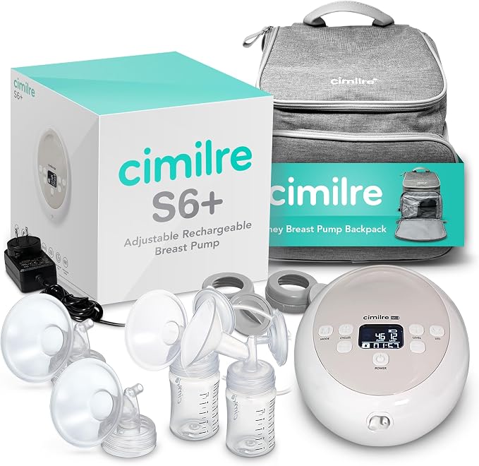 Cimilre S6+ Adjustable Rechargeable Breast Pump & Journey Breast Pump Backpack by CimilreBreastPumpsUSA