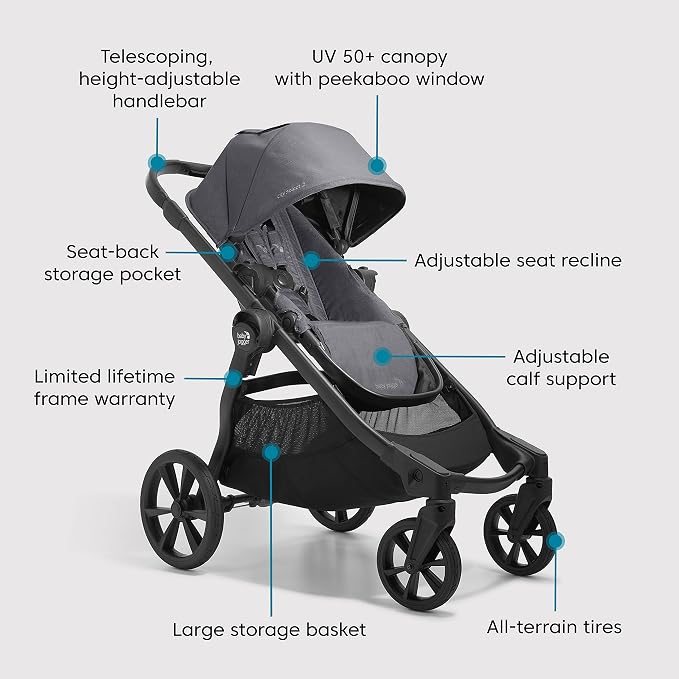 Baby Jogger City Select 2 Single-to-Double Modular Stroller Radiant Slate - Image 6