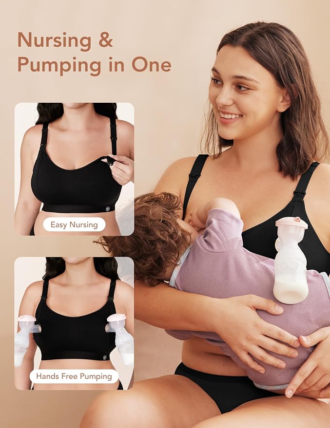 Pumping Bra Hands Free Zip Opening Design Seamless Nursing Bras - Image 4