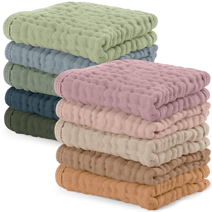 Comfy Cubs Muslin Baby Washcloths 10 Pack by ComfyCubs
