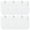 Zainpe 6Pcs Snap Muslin Cotton Baby Bibs White Adjustable Drool Bib by Zainpe