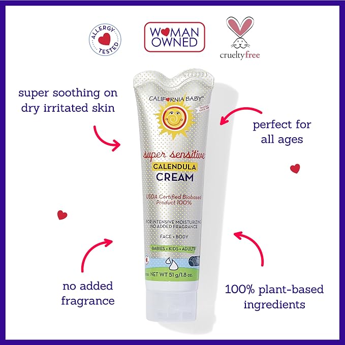 California Baby Calendula Cream | 100% Plant-Based Moisturizer | Soothing - Image 3