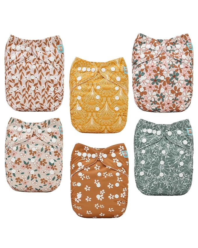 ALVABABY Baby Cloth Diapers 6 Pack by ALVABABY
